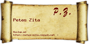 Petes Zita névjegykártya
