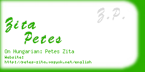 zita petes business card